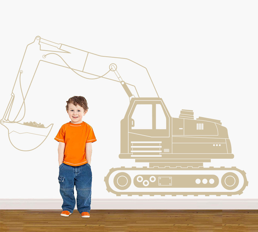 EXCAVATOR Tractor Wall Sticker Decal Stencil Silhouette ST332