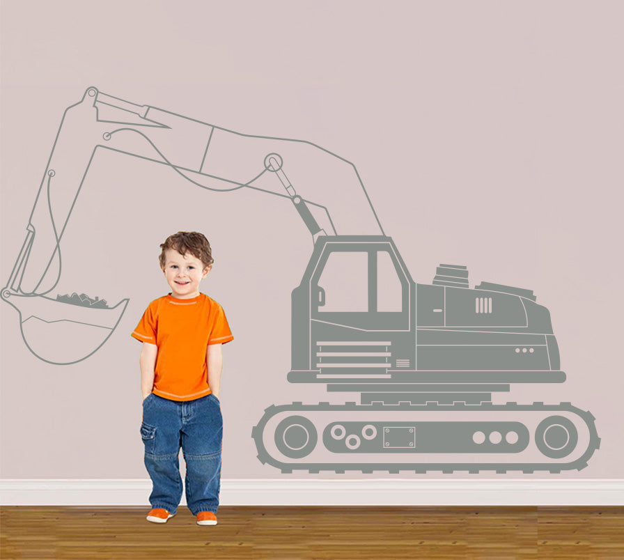 EXCAVATOR Tractor Wall Sticker Decal Stencil Silhouette ST332