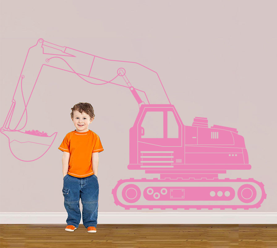 EXCAVATOR Tractor Wall Sticker Decal Stencil Silhouette ST332