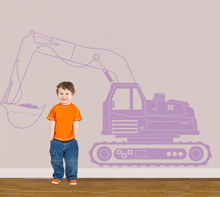 EXCAVATOR Tractor Wall Sticker Decal Stencil Silhouette ST332