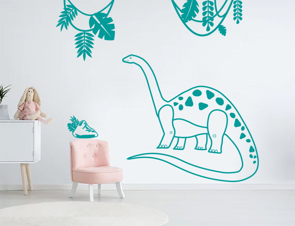 Dinosaur Jungle Sticker Decal Stencil Silhouette ST338