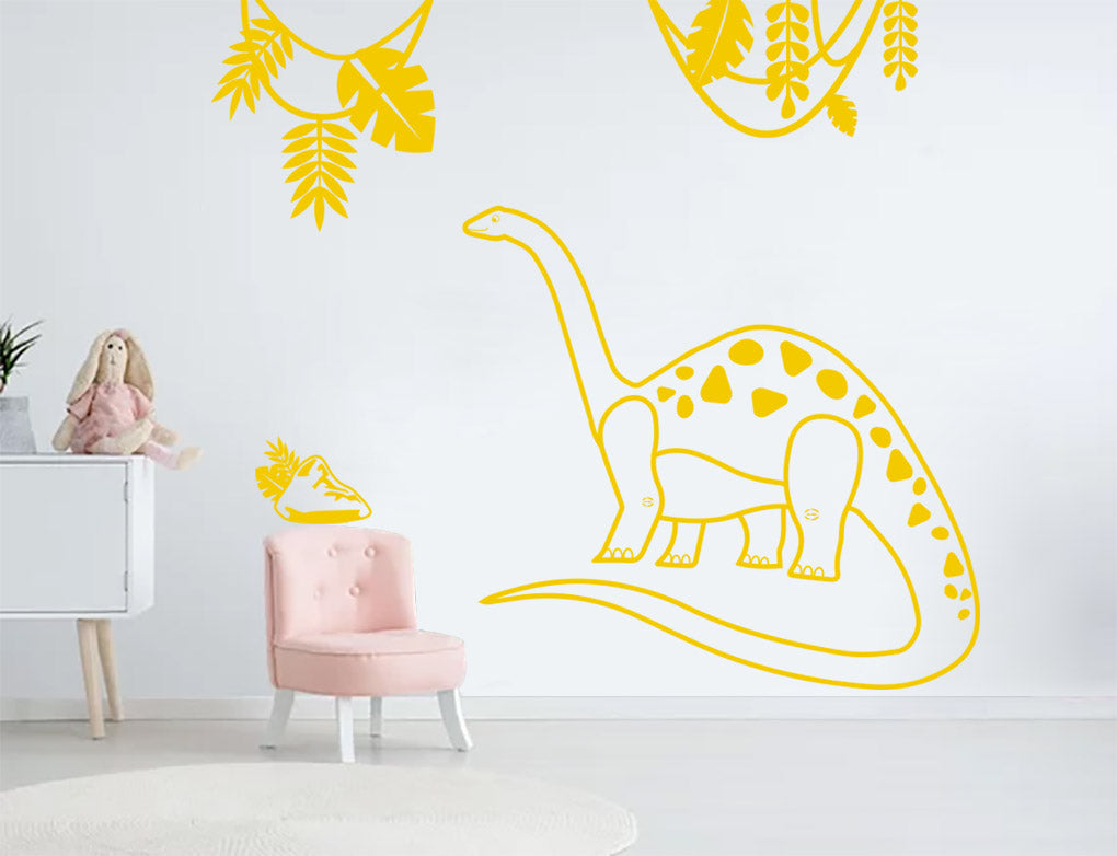 Dinosaur Jungle Sticker Decal Stencil Silhouette ST338