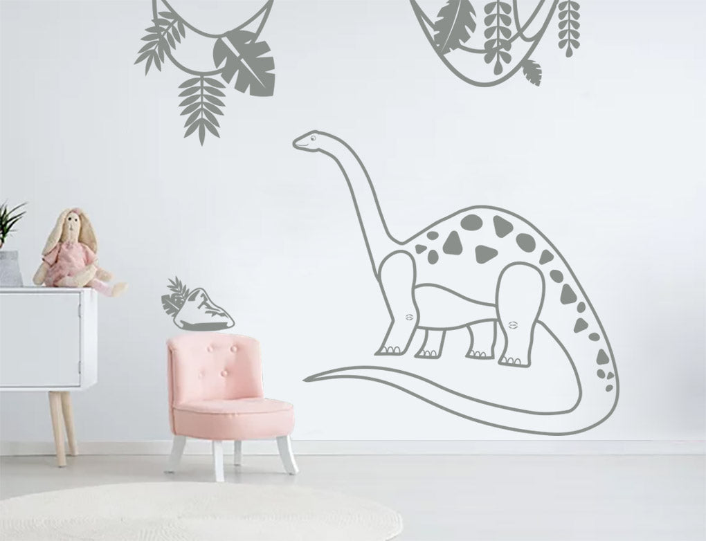 Dinosaur Jungle Sticker Decal Stencil Silhouette ST338