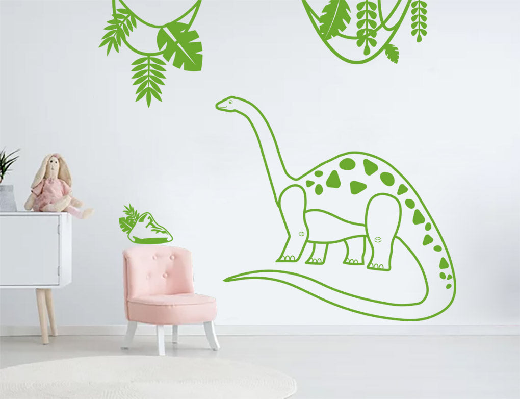 Dinosaur Jungle Sticker Decal Stencil Silhouette ST338