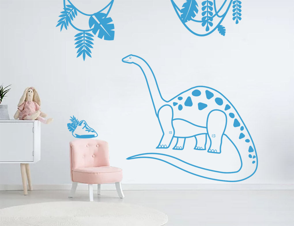 Dinosaur Jungle Sticker Decal Stencil Silhouette ST338