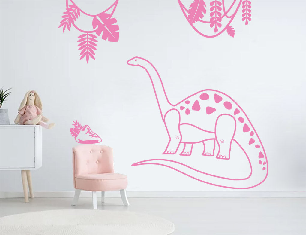 Dinosaur Jungle Sticker Decal Stencil Silhouette ST338