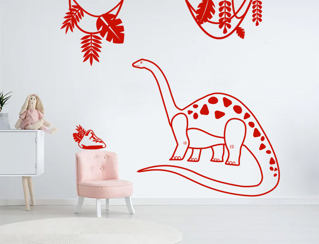 Dinosaur Jungle Sticker Decal Stencil Silhouette ST338