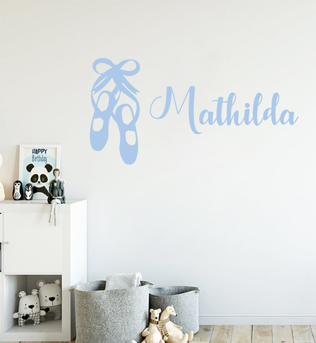 DANCE SLIPPERS Personalized Wall Sticker Decal Stencil Silhouette ST346
