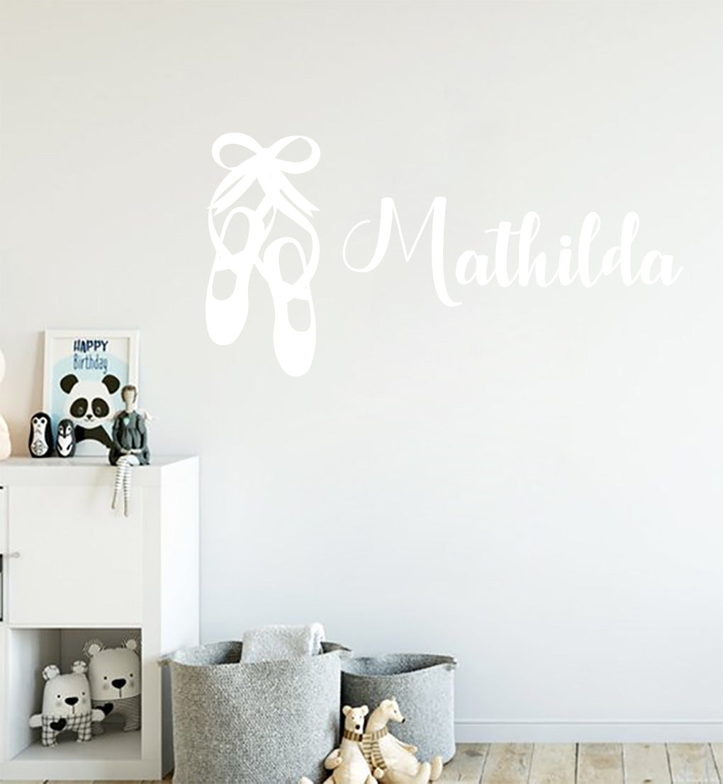 DANCE SLIPPERS Personalized Wall Sticker Decal Stencil Silhouette ST346