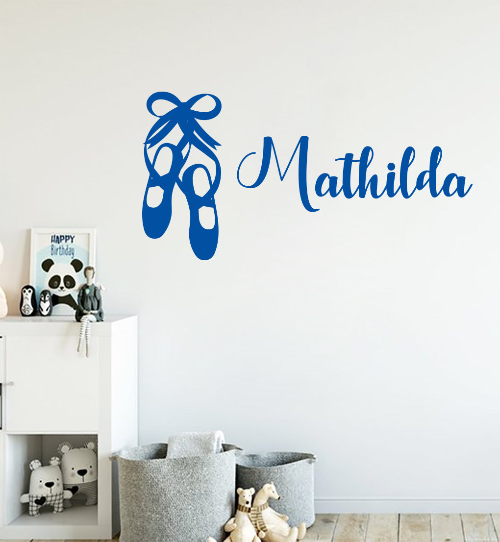 DANCE SLIPPERS Personalized Wall Sticker Decal Stencil Silhouette ST346