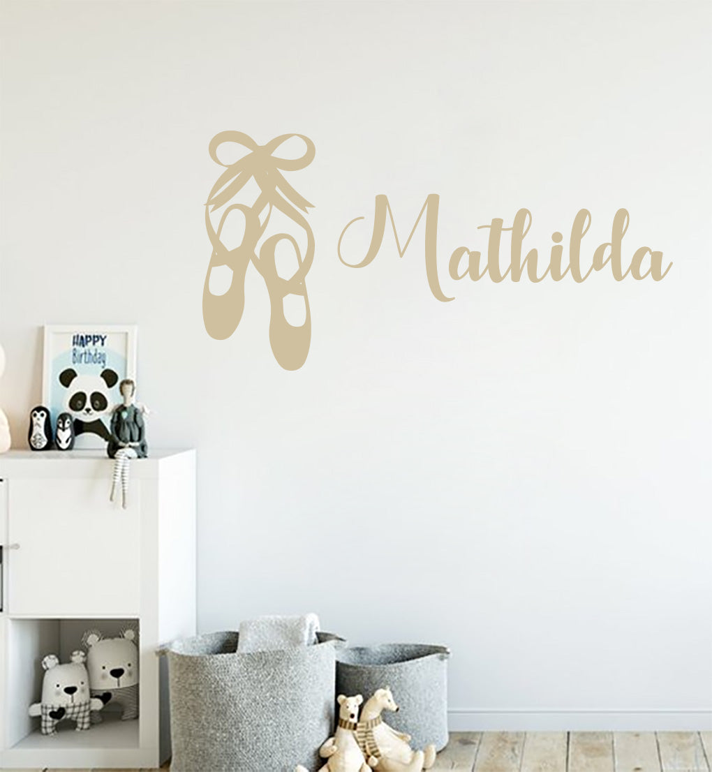 DANCE SLIPPERS Personalized Wall Sticker Decal Stencil Silhouette ST346