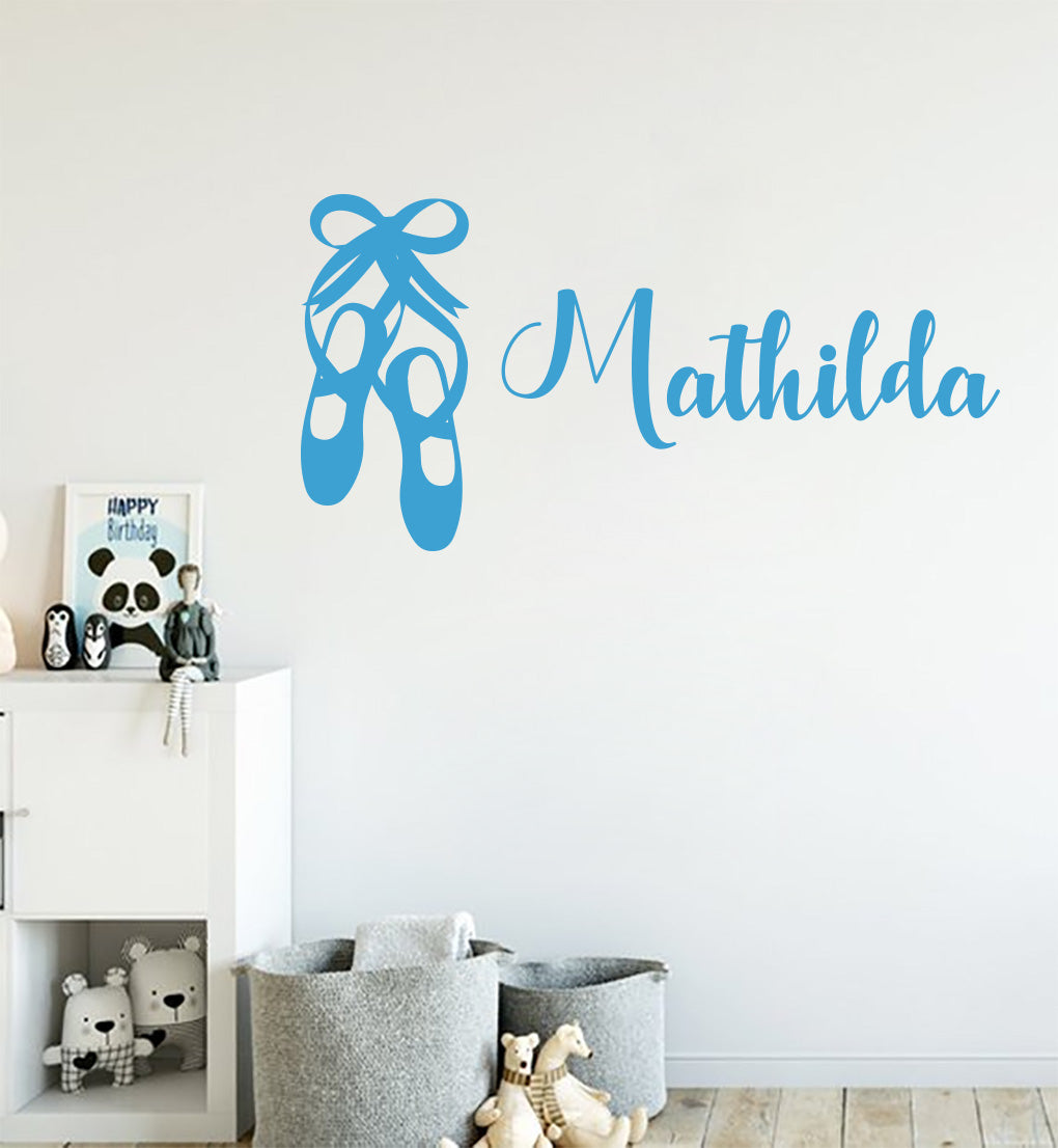 DANCE SLIPPERS Personalized Wall Sticker Decal Stencil Silhouette ST346