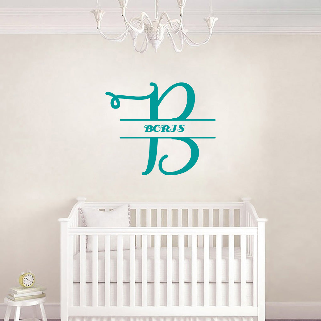INITIALS Personalized Wall Sticker Decal Stencil Silhouette ST350