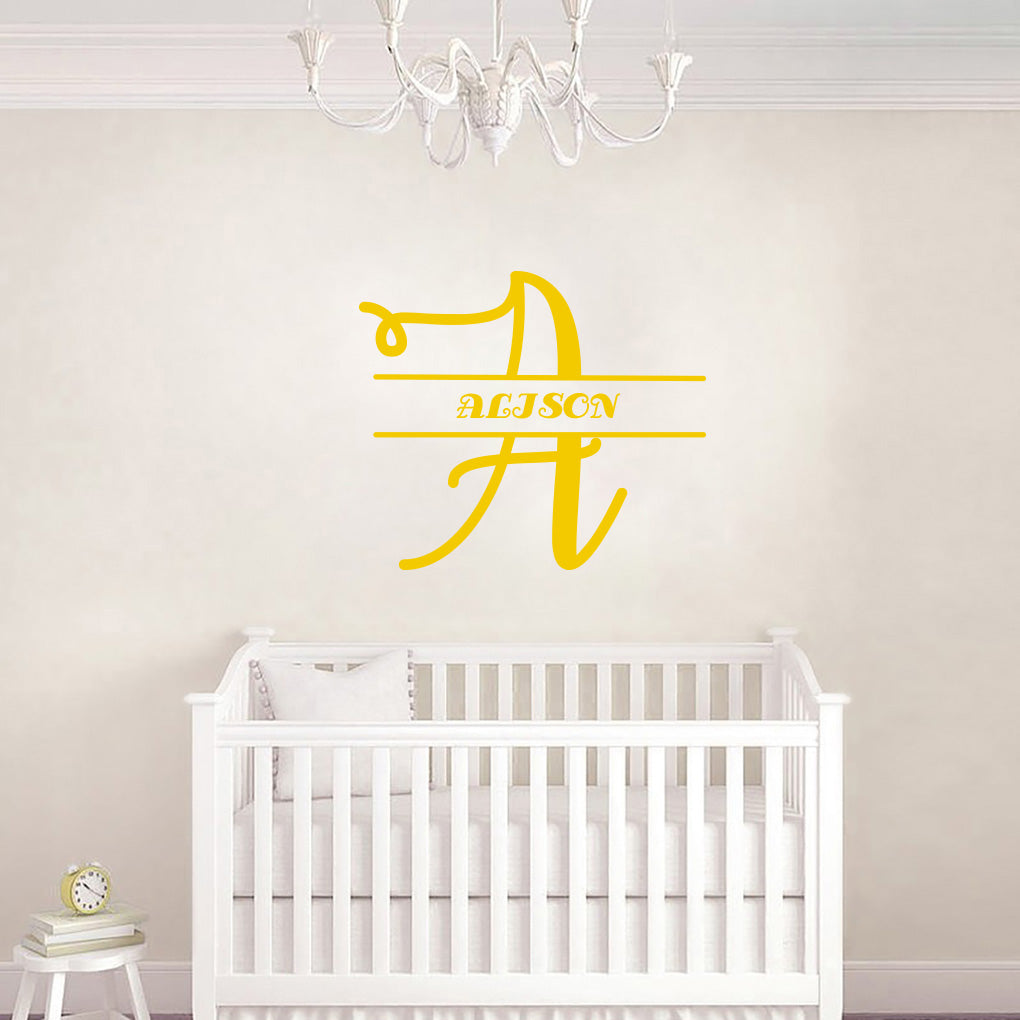 INITIALS Personalized Wall Sticker Decal Stencil Silhouette ST350