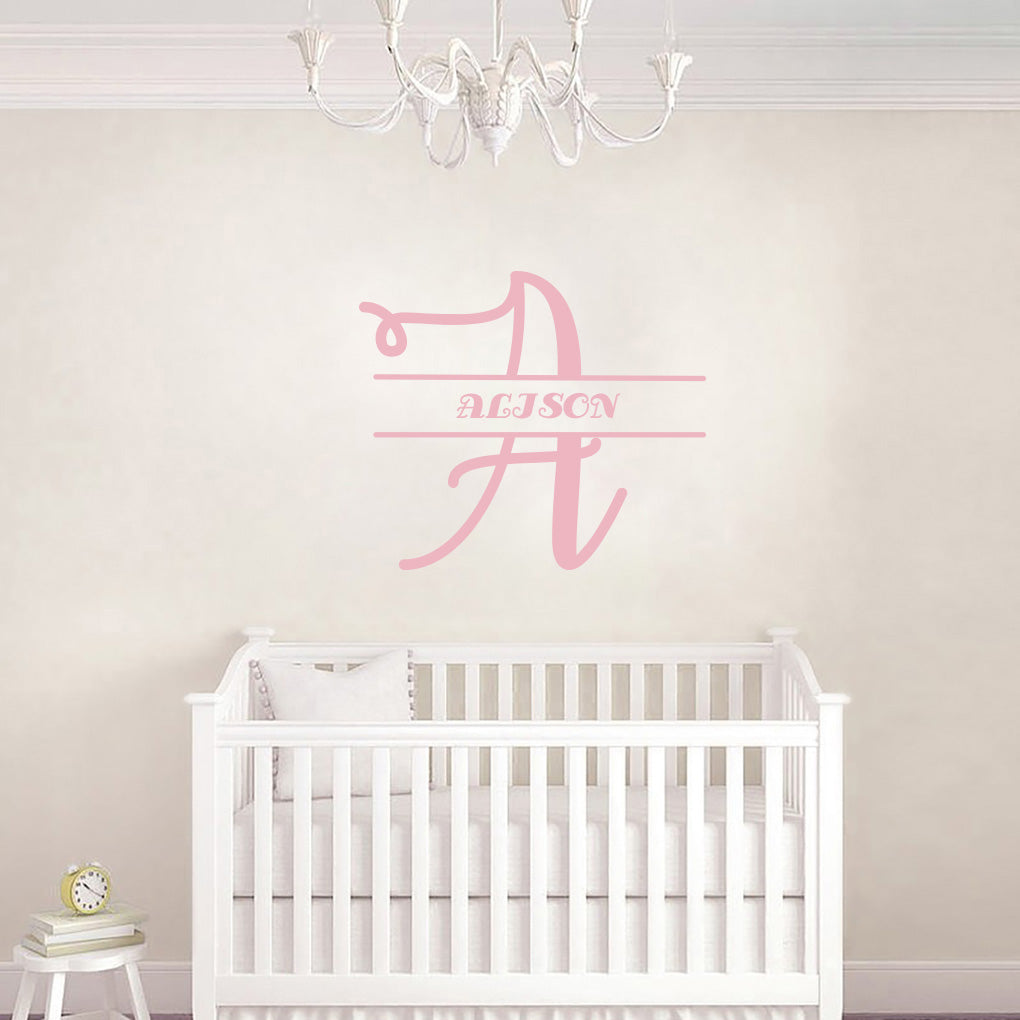 INITIALS Personalized Wall Sticker Decal Stencil Silhouette ST350