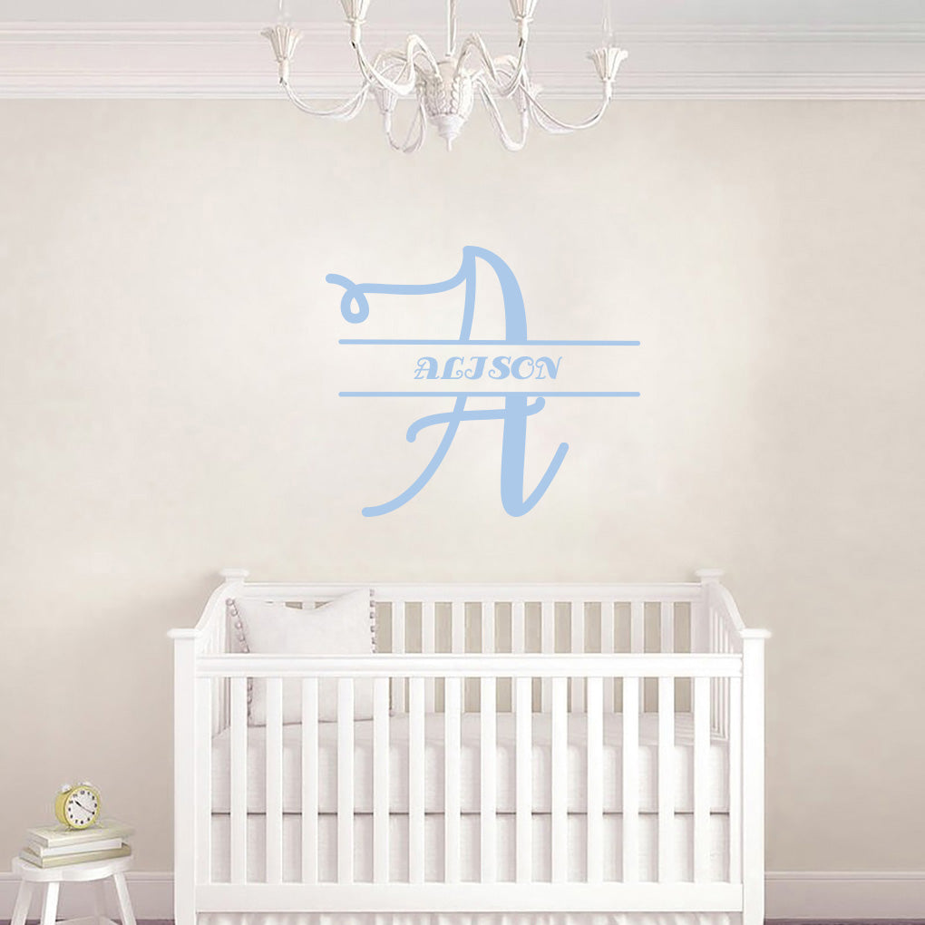 INITIALS Personalized Wall Sticker Decal Stencil Silhouette ST350