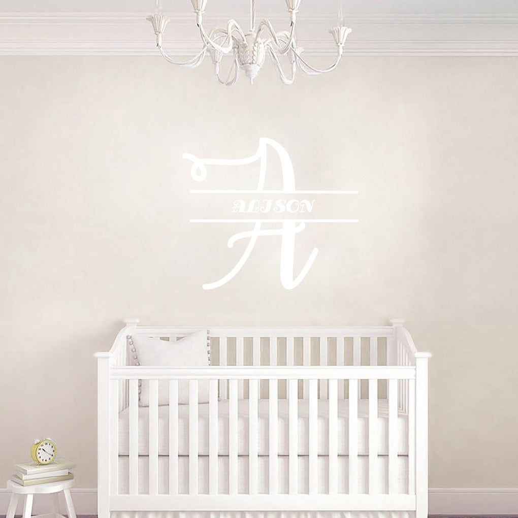INITIALS Personalized Wall Sticker Decal Stencil Silhouette ST350