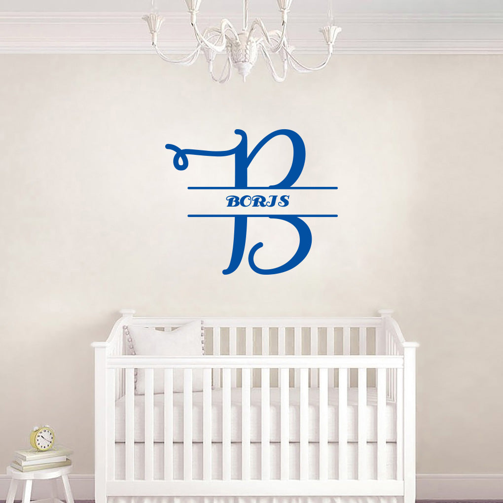 INITIALS Personalized Wall Sticker Decal Stencil Silhouette ST350