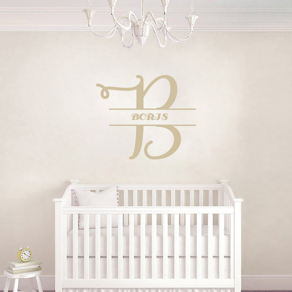 INITIALS Personalized Wall Sticker Decal Stencil Silhouette ST350