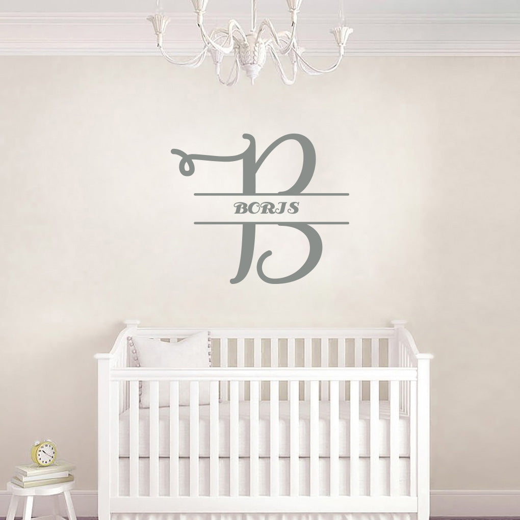 INITIALS Personalized Wall Sticker Decal Stencil Silhouette ST350