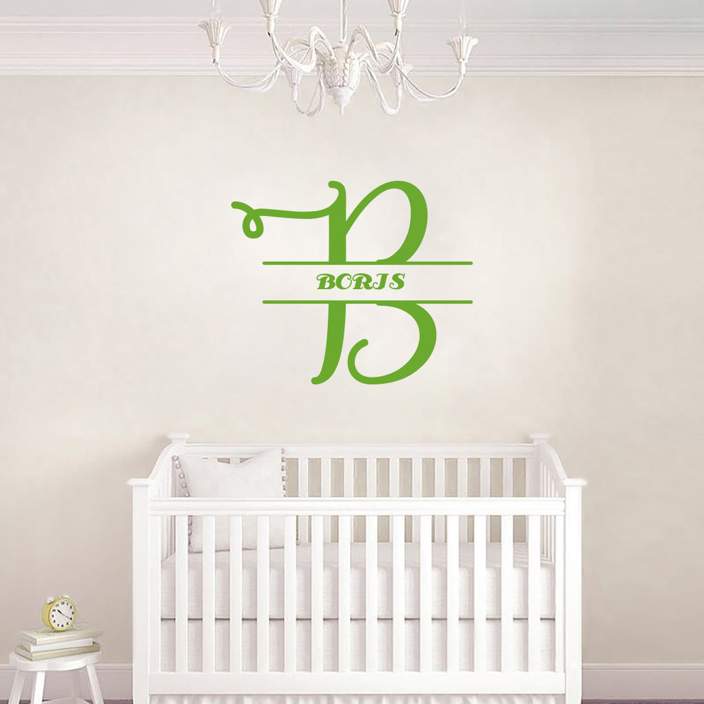 INITIALS Personalized Wall Sticker Decal Stencil Silhouette ST350