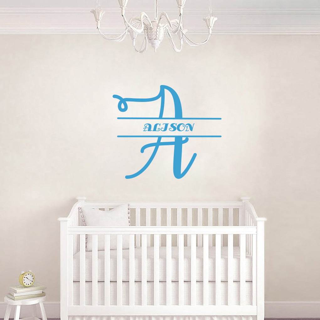 INITIALS Personalized Wall Sticker Decal Stencil Silhouette ST350
