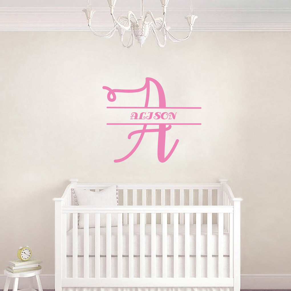 INITIALS Personalized Wall Sticker Decal Stencil Silhouette ST350