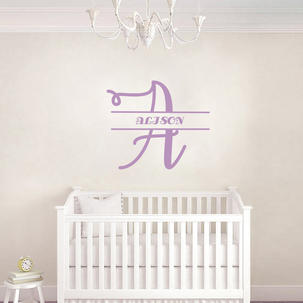 INITIALS Personalized Wall Sticker Decal Stencil Silhouette ST350