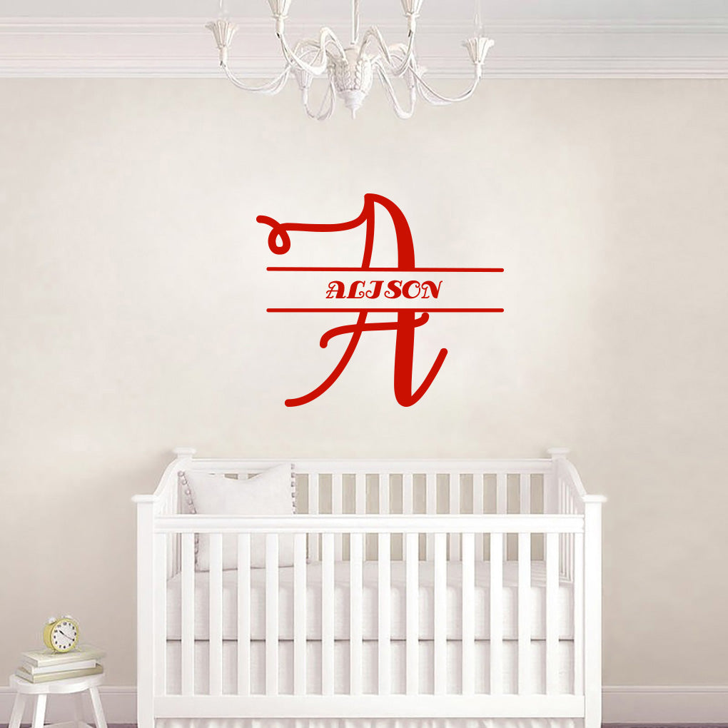 INITIALS Personalized Wall Sticker Decal Stencil Silhouette ST350
