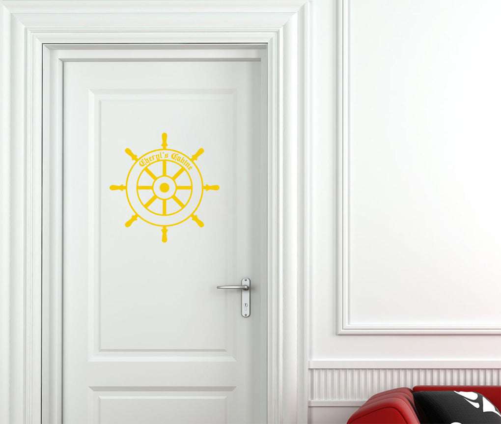 Personalized Boat Helm Wall Sticker Decal Stencil Silhouette ST356