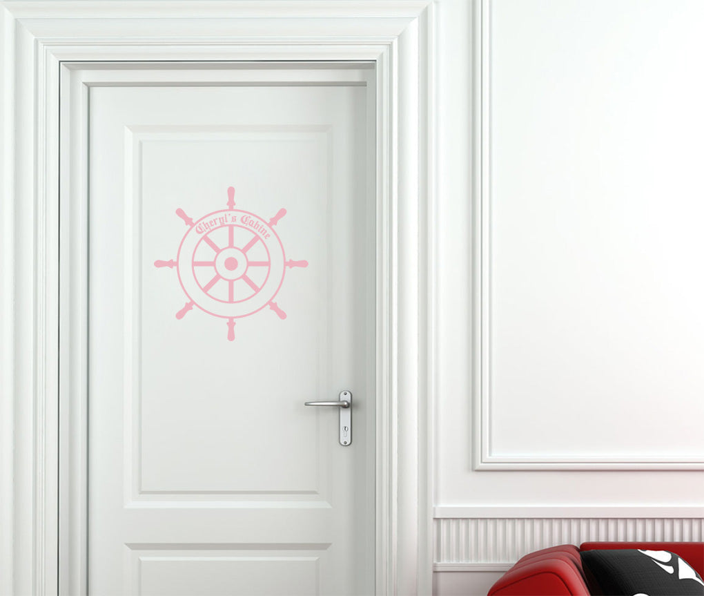 Personalized Boat Helm Wall Sticker Decal Stencil Silhouette ST356