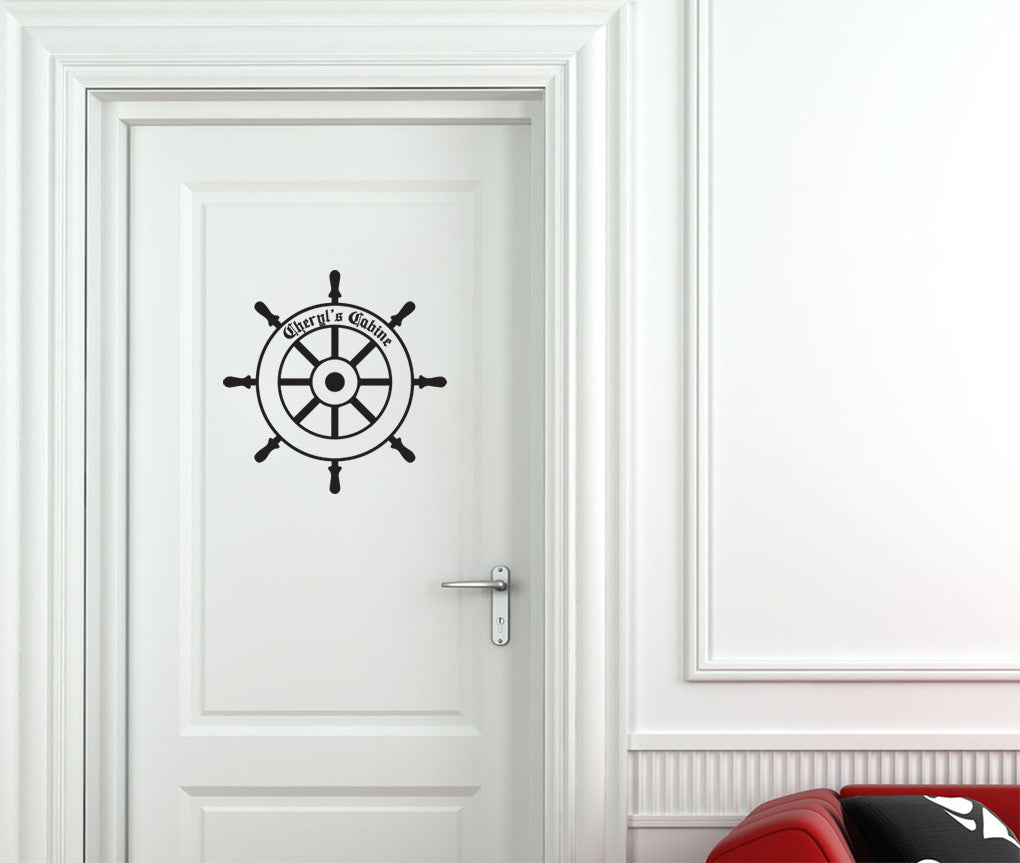 Personalized Boat Helm Wall Sticker Decal Stencil Silhouette ST356