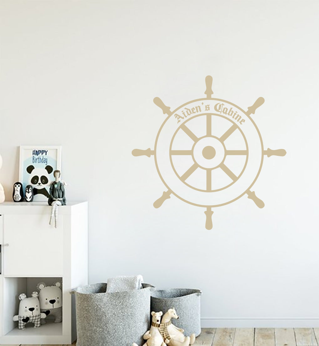 Personalized Boat Helm Wall Sticker Decal Stencil Silhouette ST356