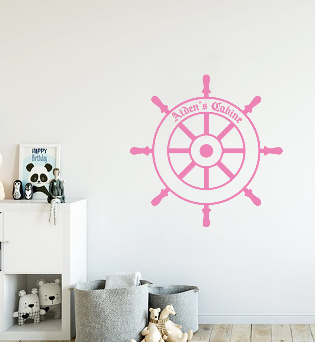 Personalized Boat Helm Wall Sticker Decal Stencil Silhouette ST356
