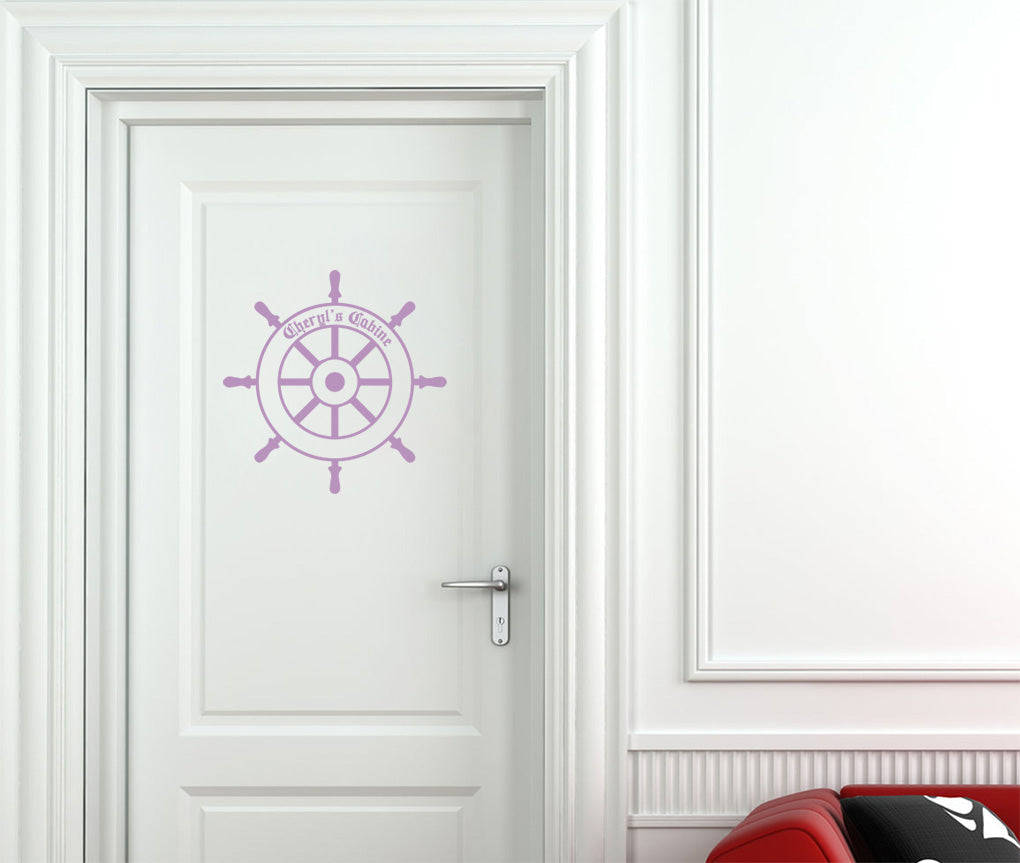 Personalized Boat Helm Wall Sticker Decal Stencil Silhouette ST356