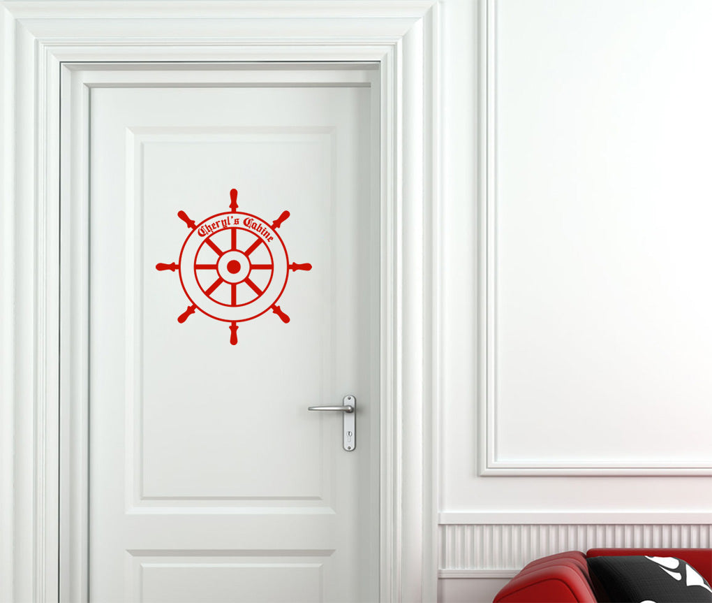 Personalized Boat Helm Wall Sticker Decal Stencil Silhouette ST356