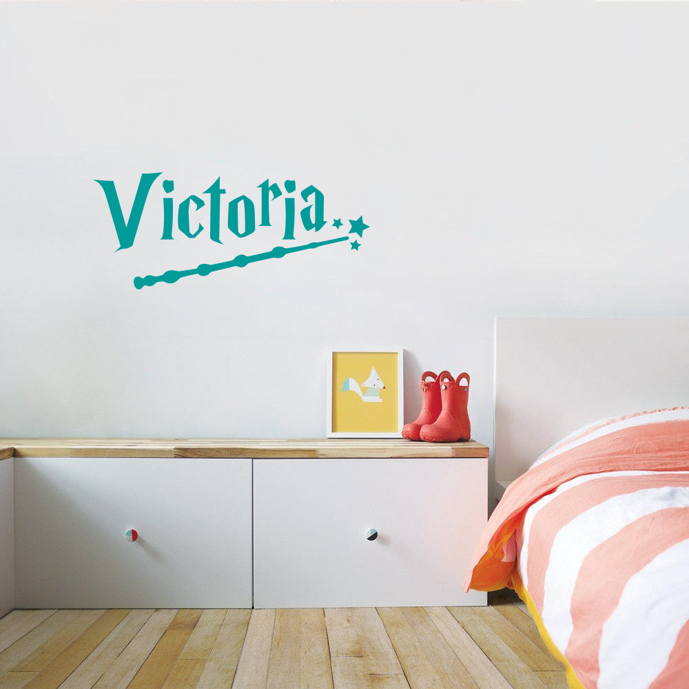 Magic Wand Harry Potter Personalized Wall Sticker Decal Stencil Silhouette ST362