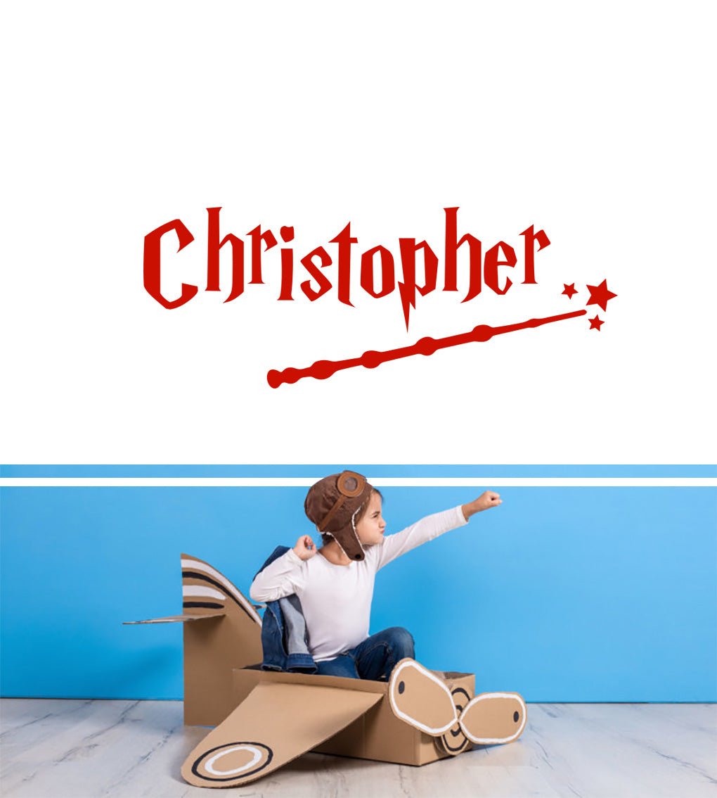 Magic Wand Harry Potter Personalized Wall Sticker Decal Stencil Silhouette ST362