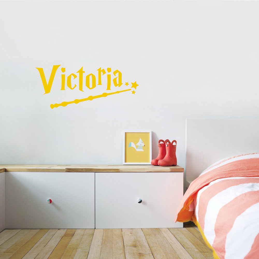 Magic Wand Harry Potter Personalized Wall Sticker Decal Stencil Silhouette ST362