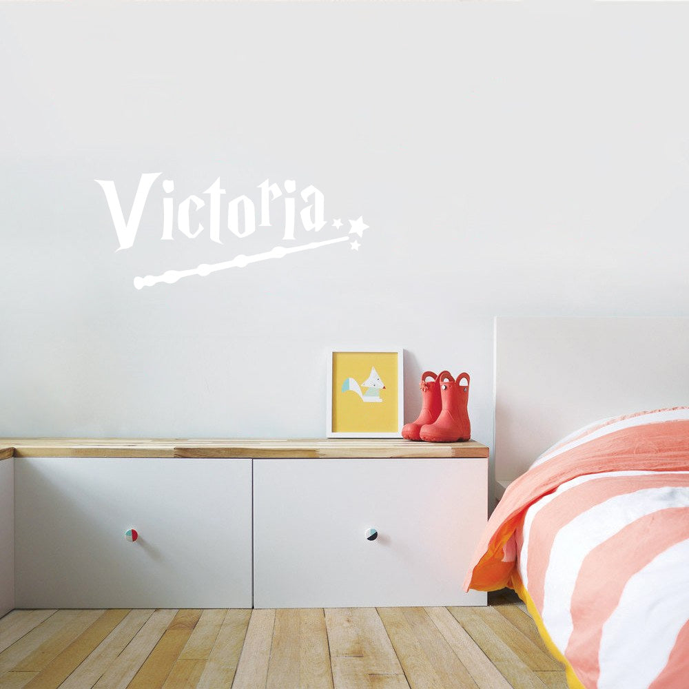 Magic Wand Harry Potter Personalized Wall Sticker Decal Stencil Silhouette ST362