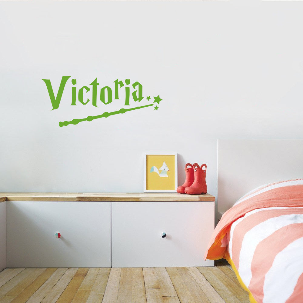 Magic Wand Harry Potter Personalized Wall Sticker Decal Stencil Silhouette ST362