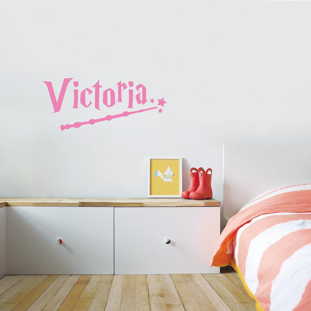 Magic Wand Harry Potter Personalized Wall Sticker Decal Stencil Silhouette ST362