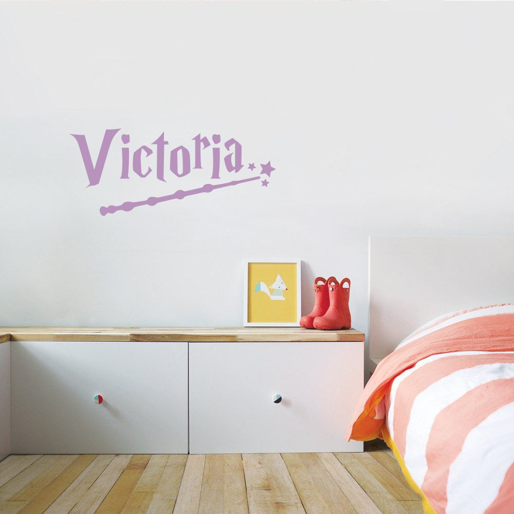 Magic Wand Harry Potter Personalized Wall Sticker Decal Stencil Silhouette ST362