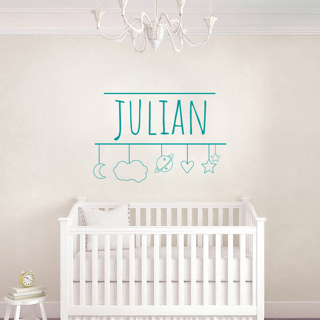 Enfants Mobile Personnalisé Mur Sticker Decal Stencil Silhouette ST366