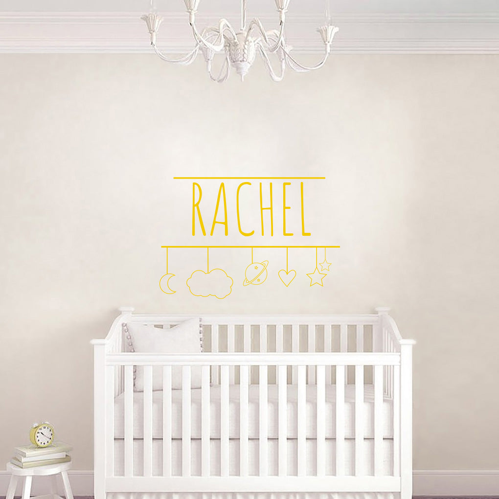 Enfants Mobile Personnalisé Mur Sticker Decal Stencil Silhouette ST366