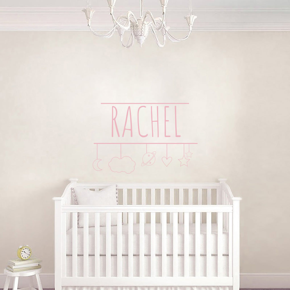 Enfants Mobile Personnalisé Mur Sticker Decal Stencil Silhouette ST366