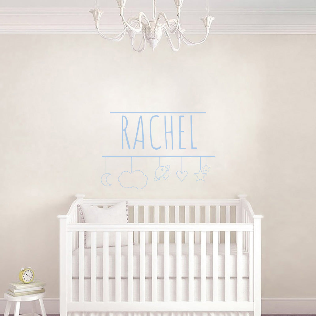 Enfants Mobile Personnalisé Mur Sticker Decal Stencil Silhouette ST366