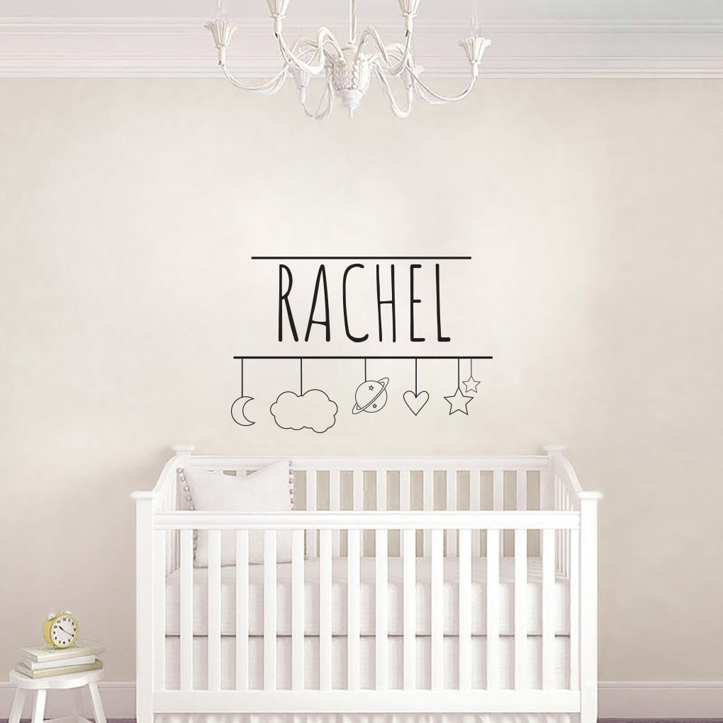 Enfants Mobile Personnalisé Mur Sticker Decal Stencil Silhouette ST366