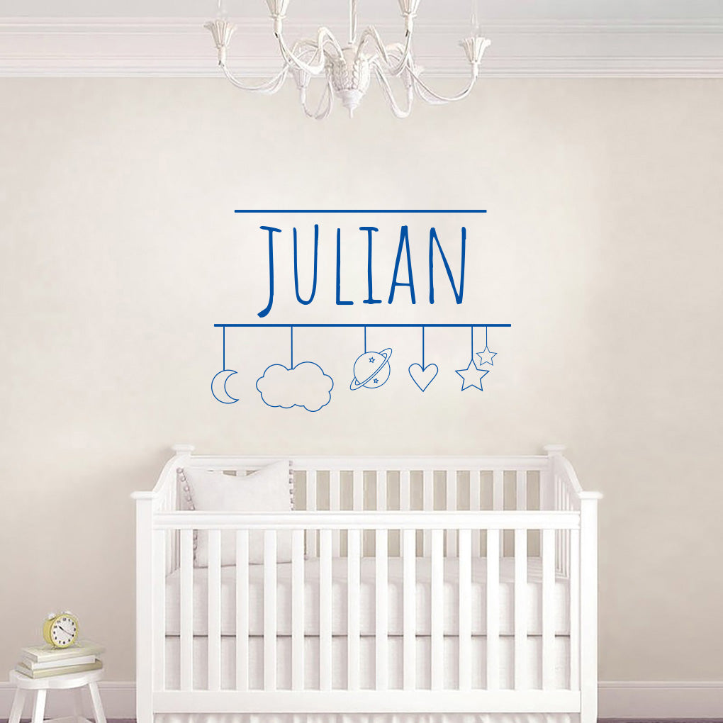 Enfants Mobile Personnalisé Mur Sticker Decal Stencil Silhouette ST366