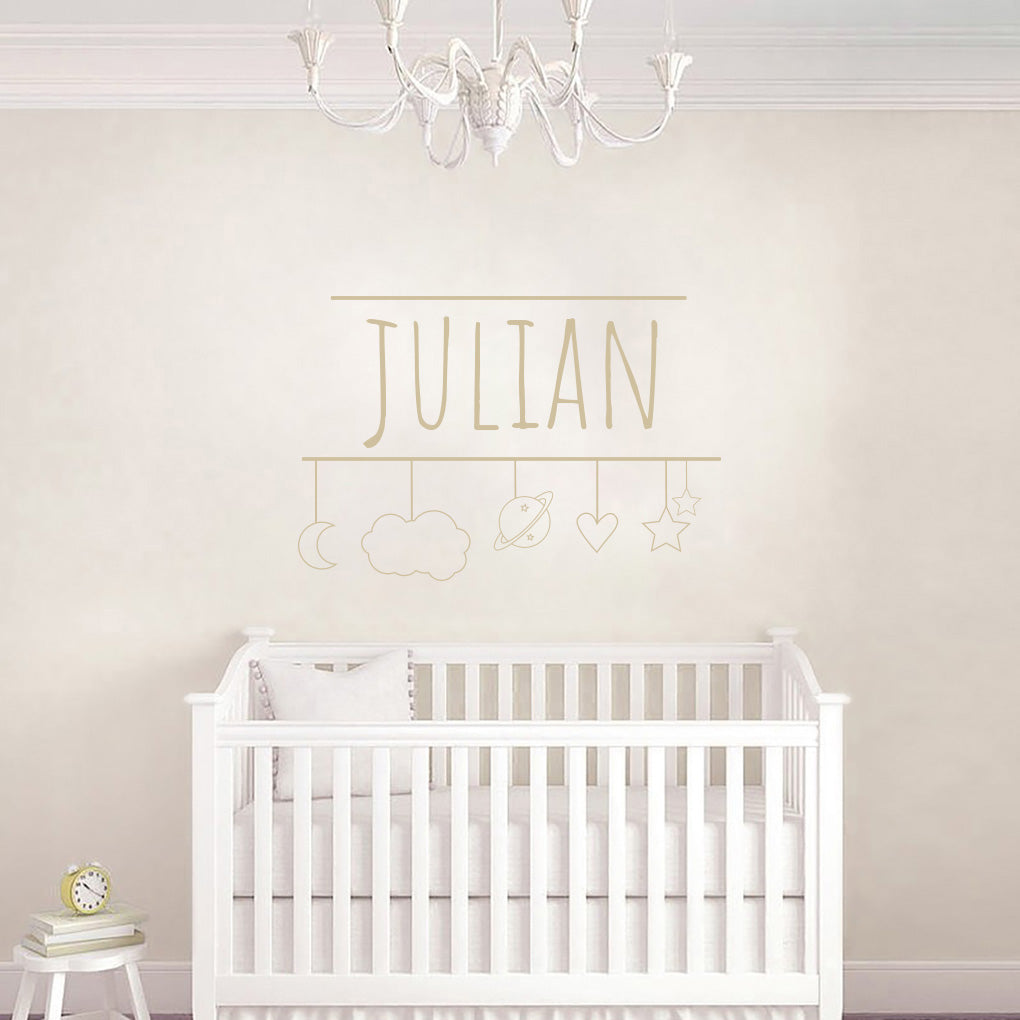 Enfants Mobile Personnalisé Mur Sticker Decal Stencil Silhouette ST366